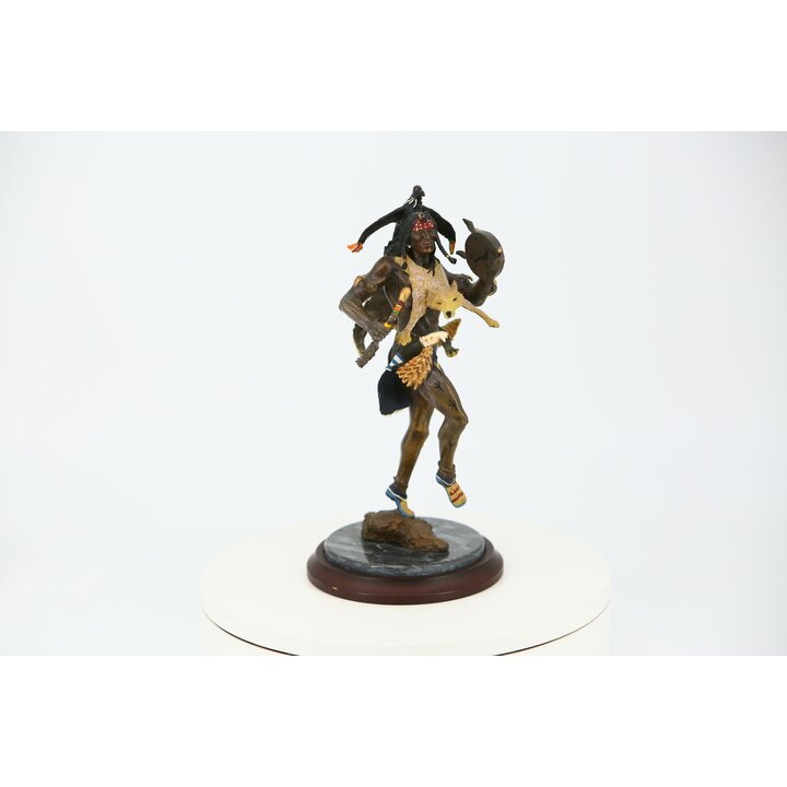フランクリンミント シャーマン彫刻 霊鳥の精神 Rホッチキス作 1990年代 ヴィンテージ インディアン フィギュア 書斎デコ