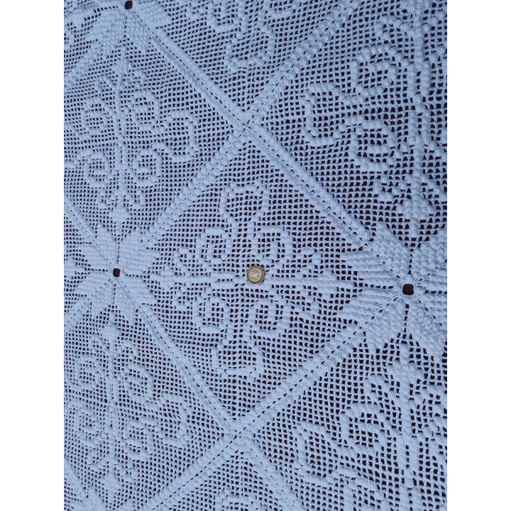 Antique Handmade Cotton Lace Bedspread (1930s)