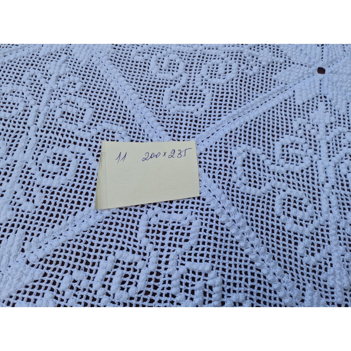 Antique Handmade Cotton Lace Bedspread (1930s)