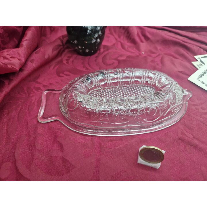 Râpe à pommes vintage en verre pressé, plat râpe à fruits transparent avec poignée pour purée pour bébé, ustensile cuisine