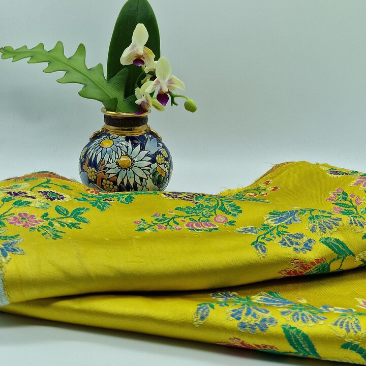 Valencianen Rok Stof Brokaat Zijde Viscose, Vintage Fallera Textiel Panelen 135x70 65x70 cm, Traditioneel Spaans Handwerk Stoffe