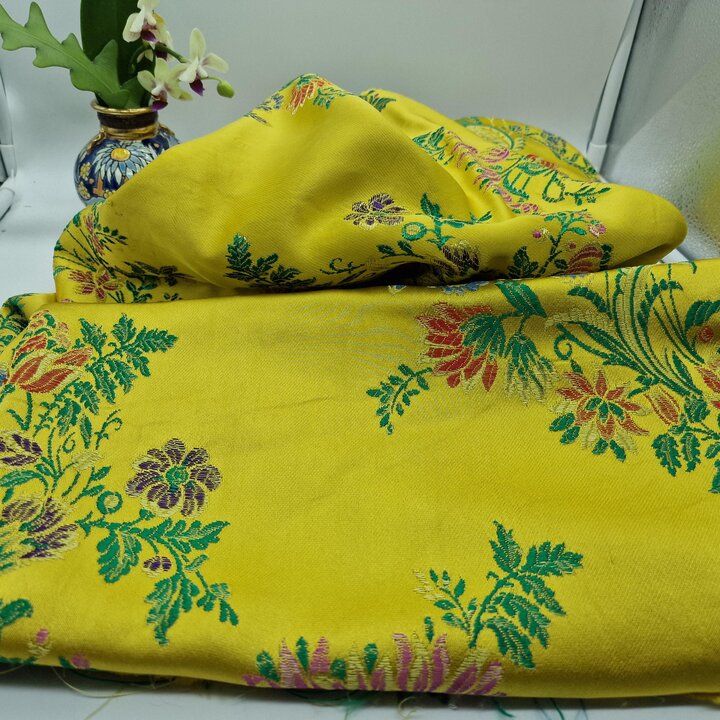 Valencian Skirt Fabric Pieces Silk Viscose Brocade, Vintage Fallera Textile Panels 135x70 65x70 cm, Traditional Sewing Tapestry