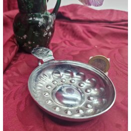 Vintage French Wine Tasting Cup Tastevin Pere Patriarche Beaune Metal Taster Sommelier Barware