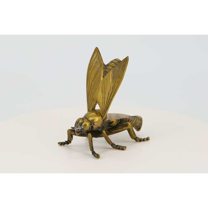 Cendrier Vintage en Forme de Mouche en Laiton Massif - Déco Table Années 80 - Objet de Collection