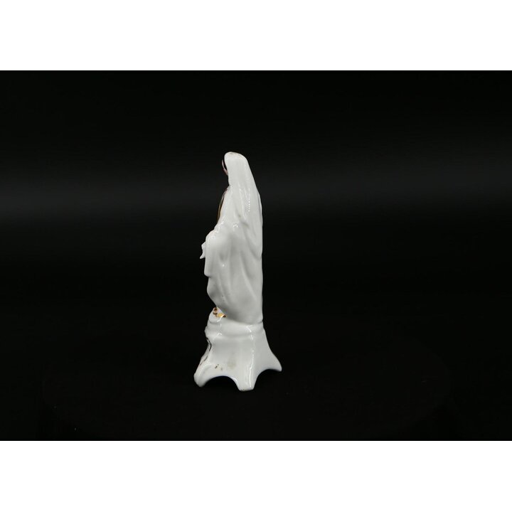 Estátua da Virgem Maria em Porcelana Dourada - Século XIX - 17 cm