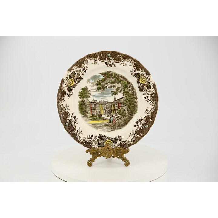 Plato Vintage Johnson Brothers & Romantic England - Bramall Hall, Cheshire, Década de 1970