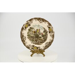 Vintage Johnson Brothers Keramikteller, Romantic England Haddon Hall Derbyshire Deko