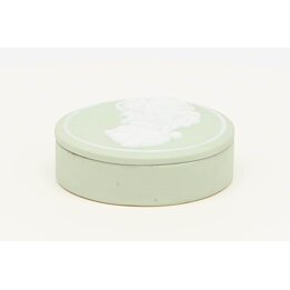 Bidasoa Porseleinen Doosje - 1960 Jasperware Stijl Sieradendoosje - Vintage Spaans Biscuit Porselein Doos, Neoklassiek Paascadea