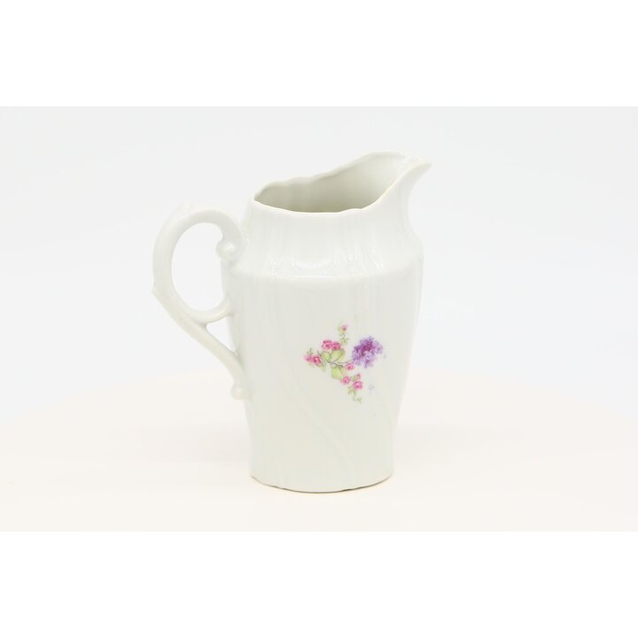 Vintage Limoges Porcelain Creamer and Milk Jug - Floral Rose Lilac Design - French Tableware Decor, 1980s Fine China Cream Pitch
