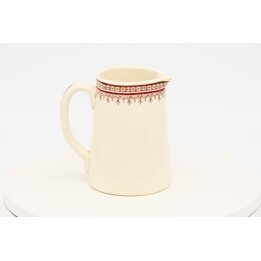 Vintage Milchkännchen und Gießer Dunn Bennett Burslem, Vitreous Ironstone weiße rote Keramik Kanne, 13cm englisches Geschirr 198