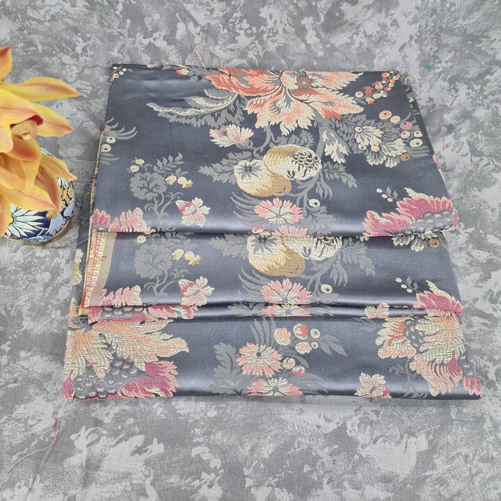 Tessuto Jacquard Valenciano Vintage, Broccato di Fallera, Damasco in Misto Seta e Cotone, Costume Tradizionale Spagnolo, Meta de