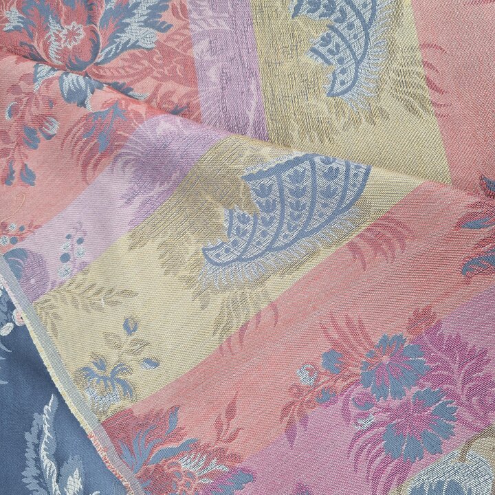 Vintage Valencia Jacquard Stoff, Brokat Fallera Reste, Seidenmischung Damast mit Blumenmuster, Traditionelle Spanische Tracht, 1