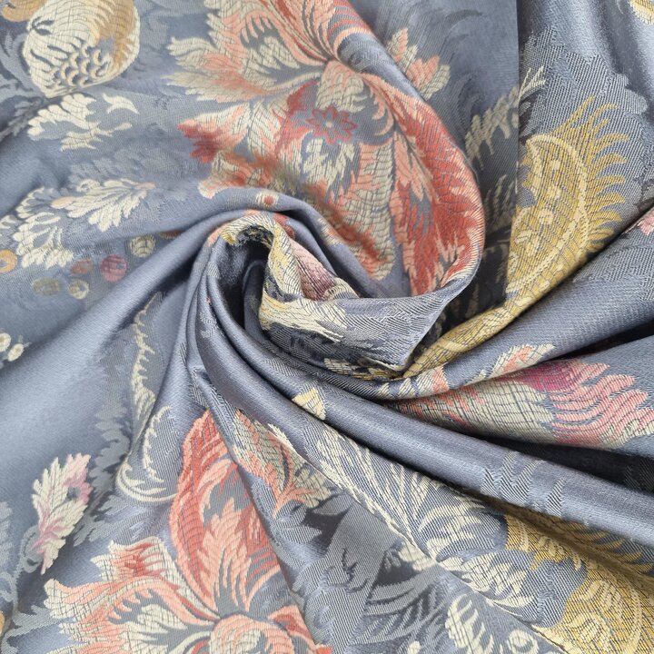 Tecido Jacquard Valenciano Vintage, Retalho de Brocado Fallera, Damasco de Seda e Algodao, Traje Tradicional Espanhol, Meados do
