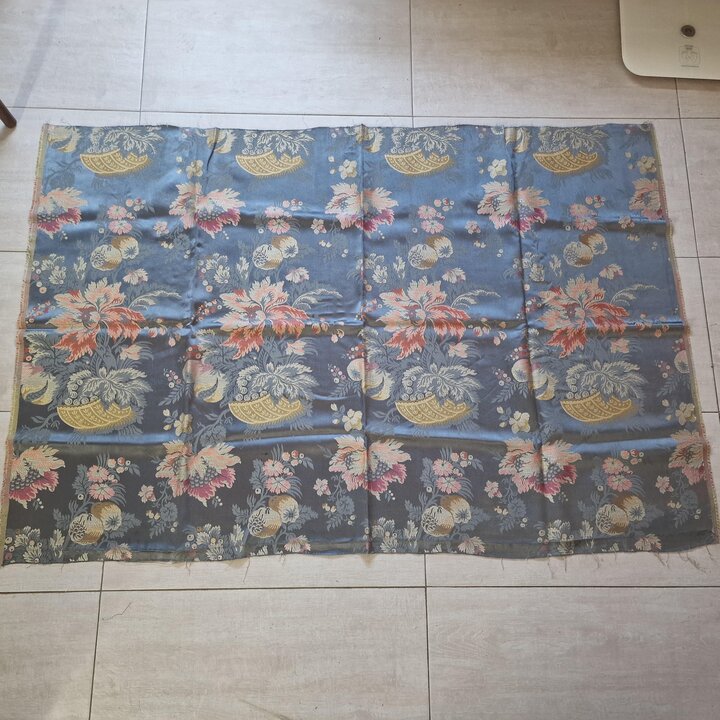 Tissu Jacquard de Valence Vintage, Brocart de Fallera, Damas de Soie et Coton, Costume Traditionnel Espagnol, Milieu du XXe Siec
