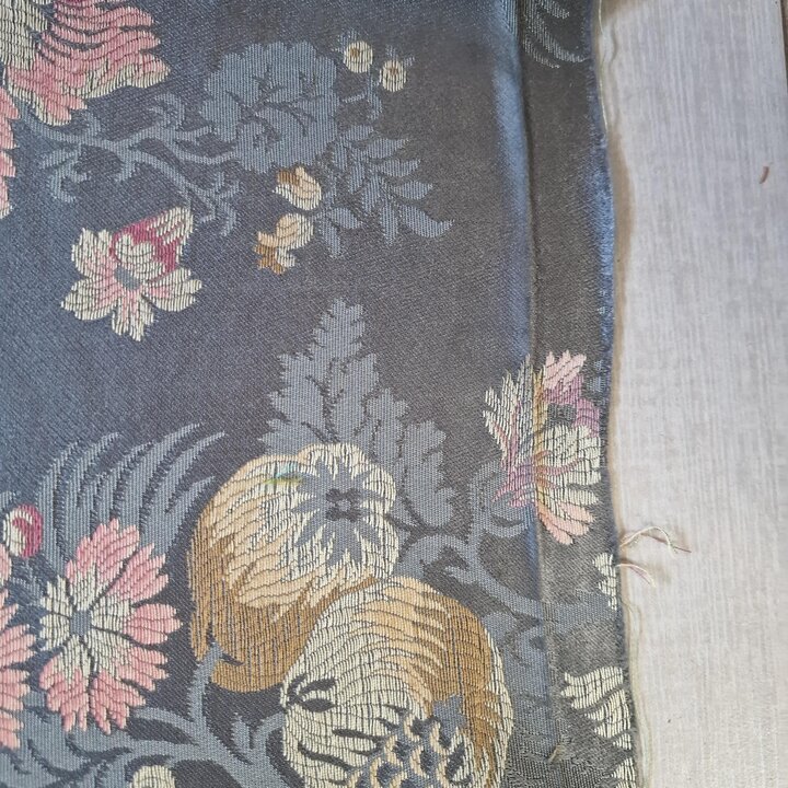 Tejido Jacquard Valenciano Vintage, Retal de Brocado de Fallera, Damasco de Seda y Algodon, Indumentaria Tradicional, Mediados d