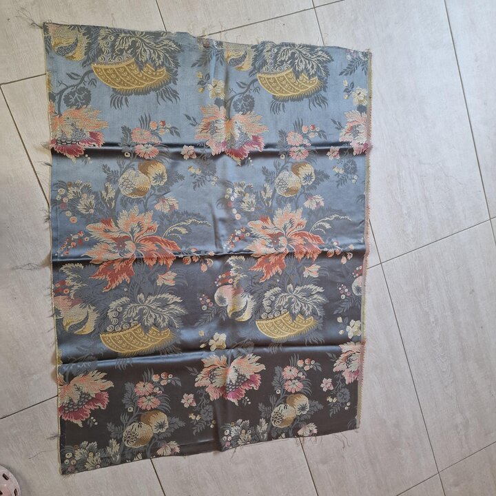 Zabytkowa Tkanina Zakardowa z Walencji, Brokat Fallera, Damaszek z Jedwabiu i Bawelny, Tradycyjny Kostium Hiszpanski, Polowa XX 