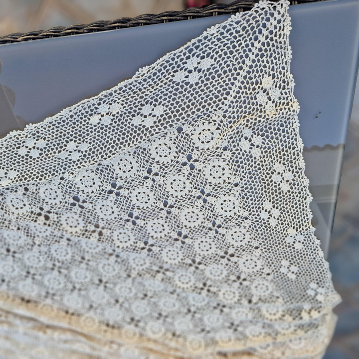 Toalha de Crochê Algodão Vintage Anos 60 (240x310 cm)