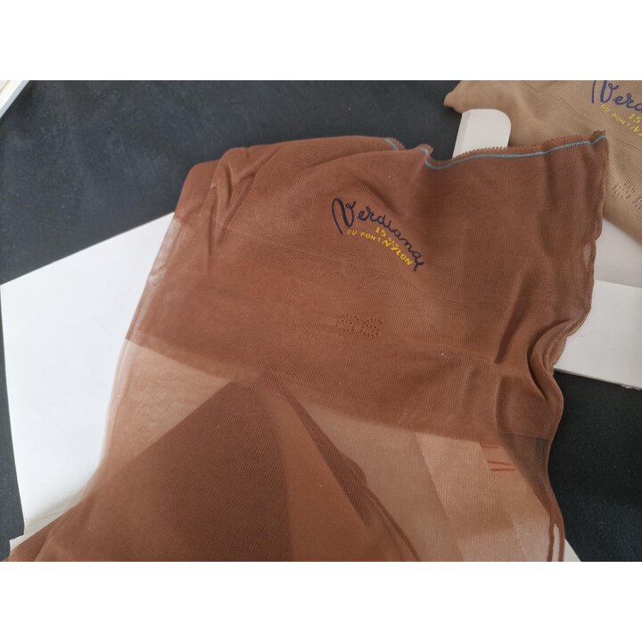Pończochy Vintage Ze Szwem Verdiana 15 Denier Nylon DuPont, Klasyczne Hiszpańskie Pończochy Lata 50 Nowe