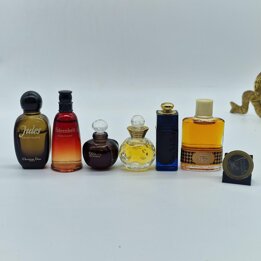 ヴィンテージ クリスチャン ディオール ミニ香水 6本セット - プワゾン エスプリ ファーレンハイト ジュール ディオリッシモ ドルチェヴィータ アディクト 1980年代 レア コレクション