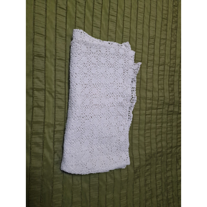 Antike Filethäkel-Tagesdecke 1930er (240x140 cm)