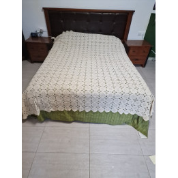 Colcha Vintage de Encaje Ganchillo Manual 1930 (240x280 cm)