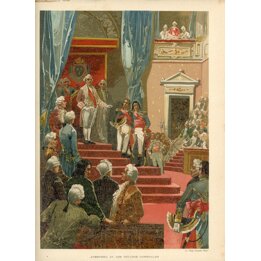 Испанская Литография 1890 Открытие Генеральных Штатов Фелипе Гонсалес Рохас Антикварный Принт
