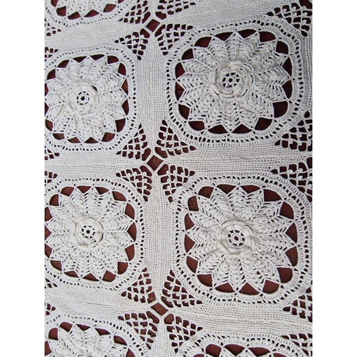 Colcha de Ganchillo Hecha a Mano Años 30 - 260x280 cm