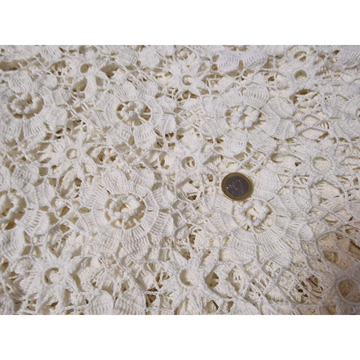 Handmade 1930s Crochet Bedspread - 220x260 cm