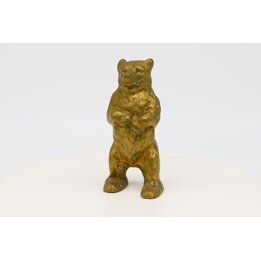 Cast Metal Grizzly Bear Still Bank - Vintage Collectible Figurine - Rustic Style Decor - 15 cm