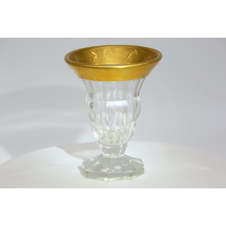 Jarrón Moser Oroplastic en Cristal y Oro de 24k - Circa 1930
