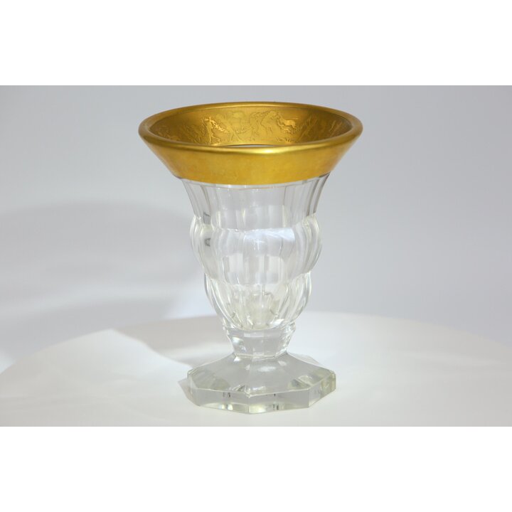 Jarrón Moser Oroplastic en Cristal y Oro de 24k - Circa 1930