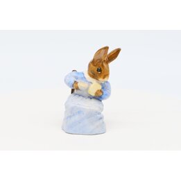 Statuina Beswick Mrs Tiggy Winkle Takes Tea, Statua in Ceramica Beatrix Potter Dipinta a Mano, Vintage Anni 80 Inghilterra da Co