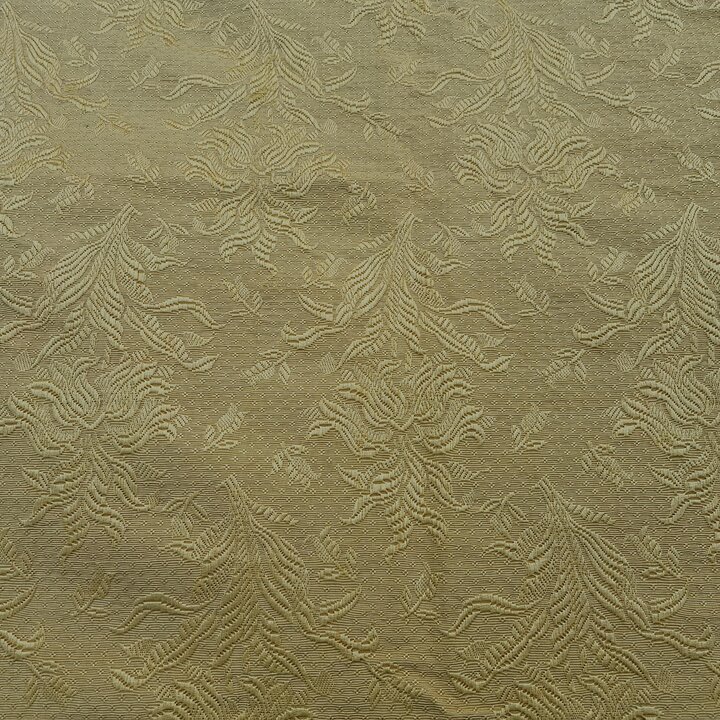 Antike Jacquard Tagesdecke, Vintage Goldgelber Bettbezug, Klassisches Damast Blumenmuster, 220x240 cm, Anfang des 20 Jahrhundert