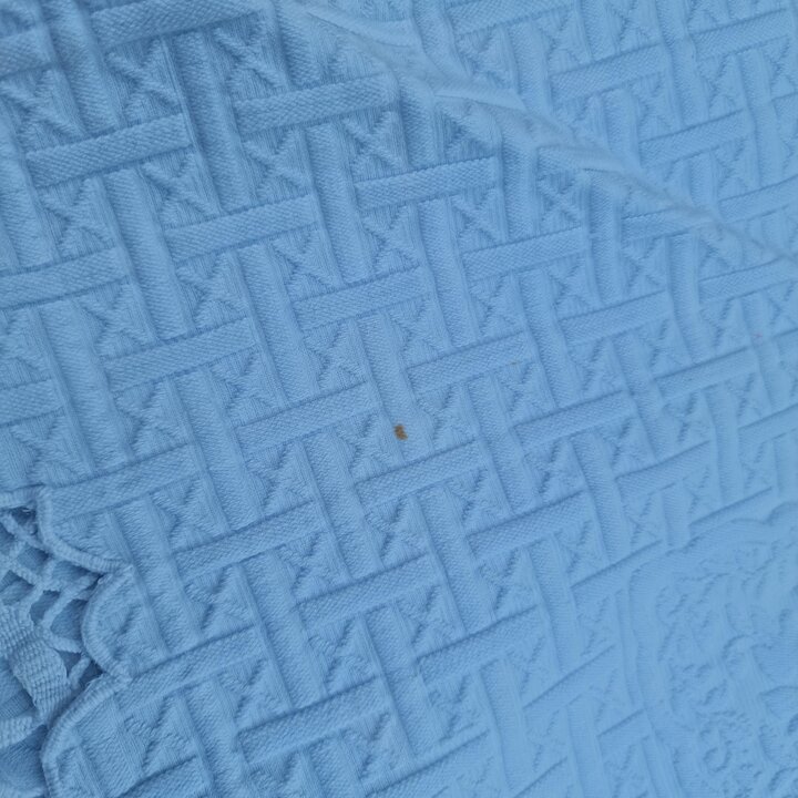 Colcha Jacquard Branca Antiga, Cobertor Matelasse de Algodao com Renda de Bilros Feita a Mao, 200x240 cm, Textil do Seculo XIX