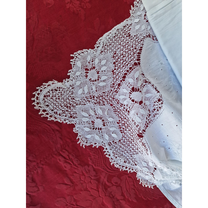 Antyczna francuska pościel 1910 - Ręczny haft i koronka