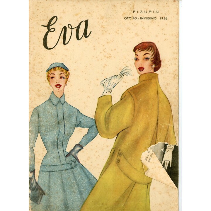 Eva Figurín 1956 Revista de Moda Española Vintage, Guía de Estilo Otoño Invierno, Academia AEI San Sebastián, Patrones de Costur