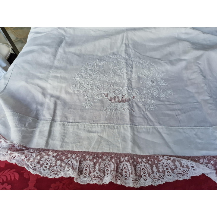 Antique French Pure Linen Bedding Set 1900s - Belle Époque