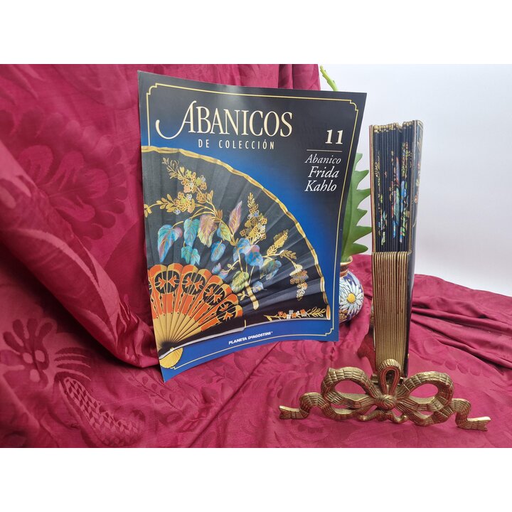 Collectible Hand Fan and Leaflet, Planeta DeAgostini Abanicos de Coleccion No 11, Frida Kahlo Theme, Vintage Folding Fan