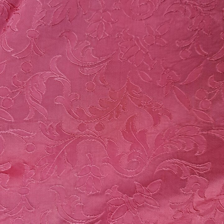 Cortinas Vintage Paneles Lambrequín Cenefa, Damasco Mezcla Seda Viscosa Mediados Siglo, Jacquard Floral Rojo Arándano, para Saló