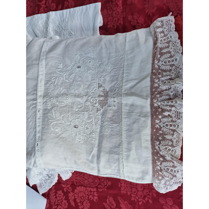 Set Letto Antico in Lino Francese 1900 - Belle Époque