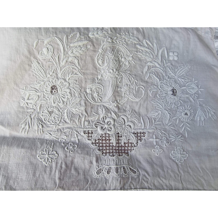 Set Letto Antico in Lino Francese 1900 - Belle Époque