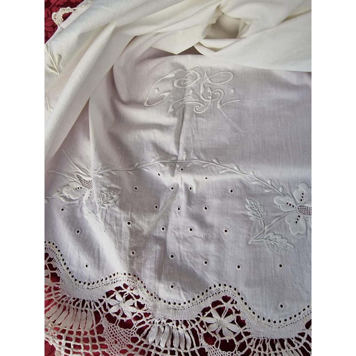 Biancheria da Letto Francese Antica 1910 - Ricamo Richelieu