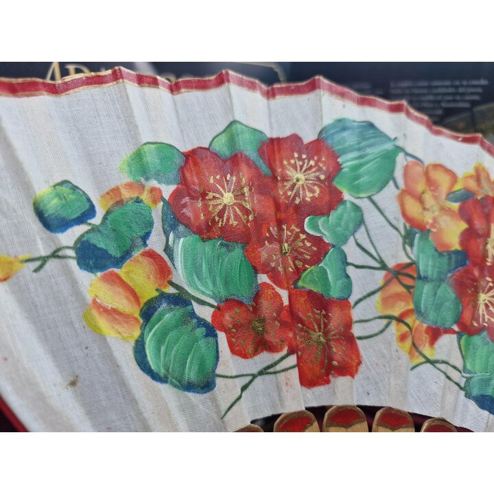 Eventail Vintage Mistinguett N35 Planeta DeAgostini, Eventail Pliant Bois Tissu avec Fascicule et Fiche