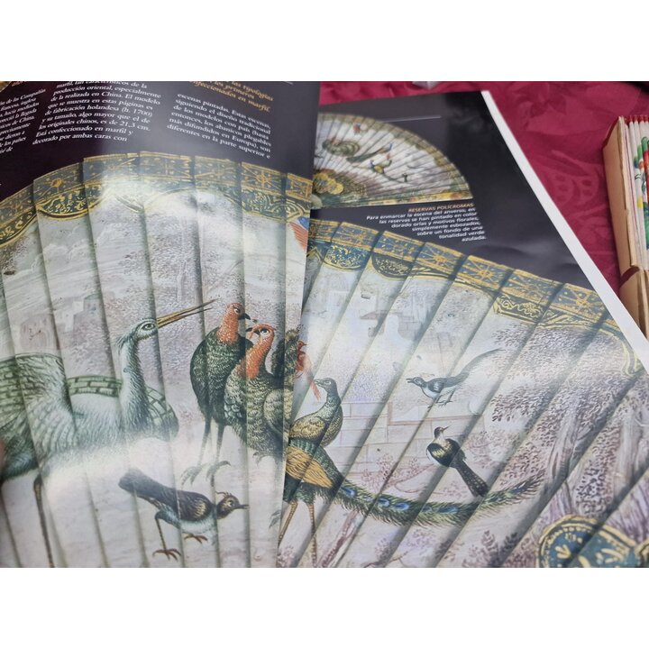Vintage Waaier Mistinguett Nr 35 Planeta DeAgostini, Houten Stoffen Waaier met Tijdschrift Collectie