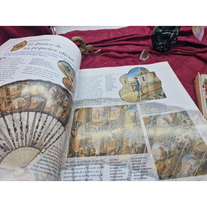 Vintage Hand Fan Mistinguett No 35 Planeta DeAgostini, Folding Wooden Floral Fan with Magazine Insert Set