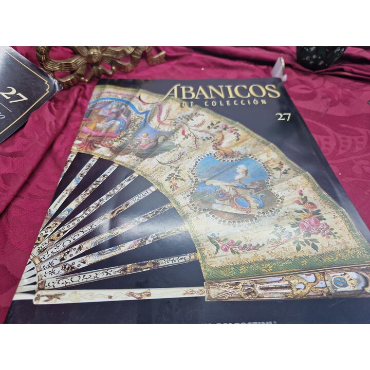 Eventail de collection avec fascicule, Planeta DeAgostini 27, Eventail Madame du Barry, 23 cm, eventail ajoure floral
