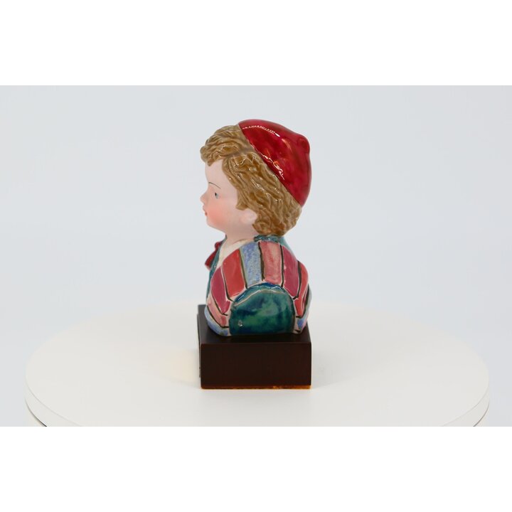 Buste Garcon Porcelaine, Arman Valence Espagne, Peint Main Glace, Costume Traditionnel Fallas 1994, Sculpture Vintage Decor de C
