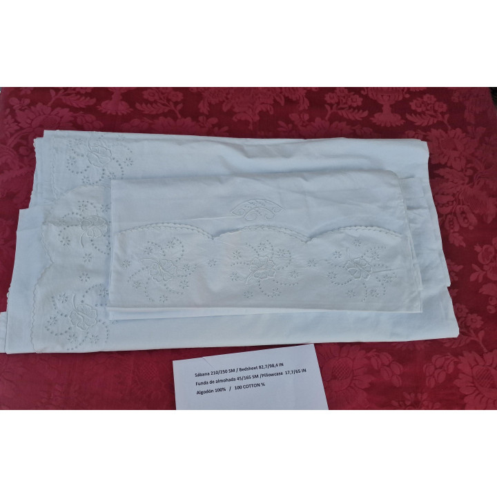 Antikes französisches Bettwäsche-Set 1910 | Handbestickt