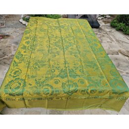 ヴィンテージ シノワズリ ベッドスプレッド ジャガード 龍 鳳凰 絹 ヴィスコース 織物 ブロケード 240x200 cm 未使用 タグ付