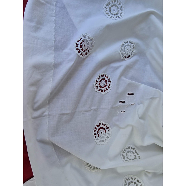 Antique 1910 French Monogrammed Cotton Bedding Set